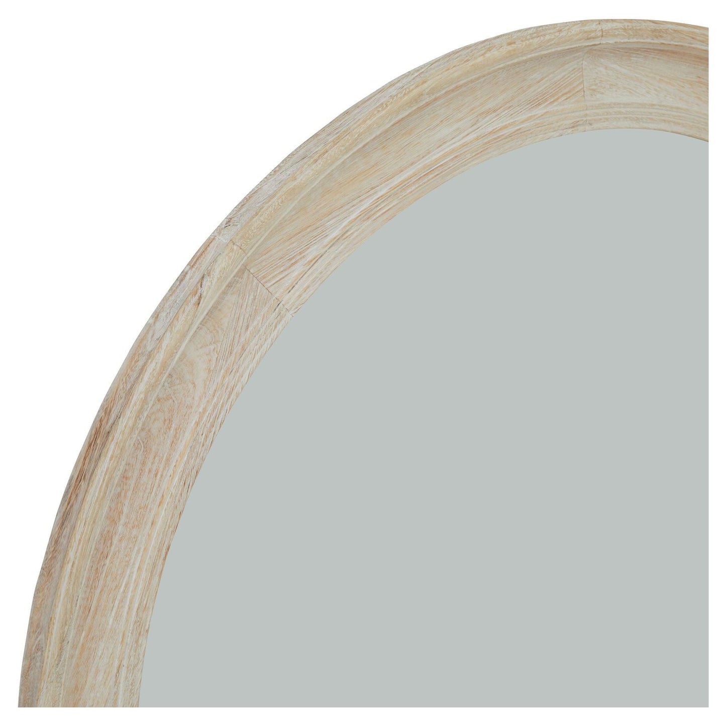 Washed Wood Round Framed Large Mirror - Ashton and Finch