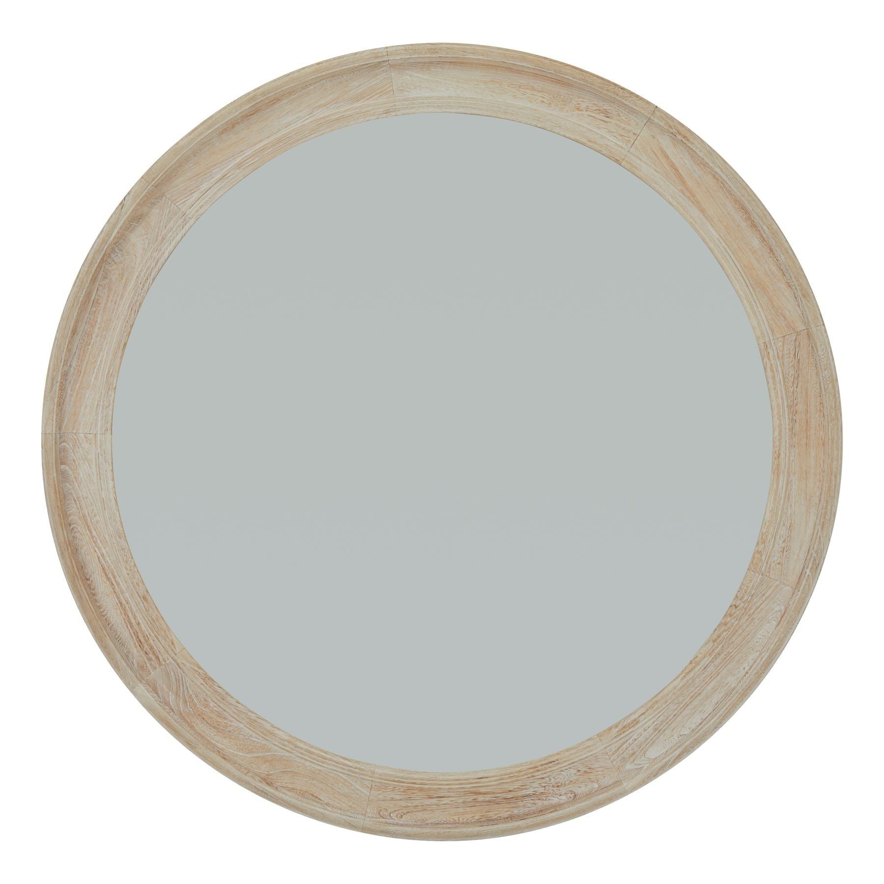 Washed Wood Round Framed Large Mirror - Ashton and Finch