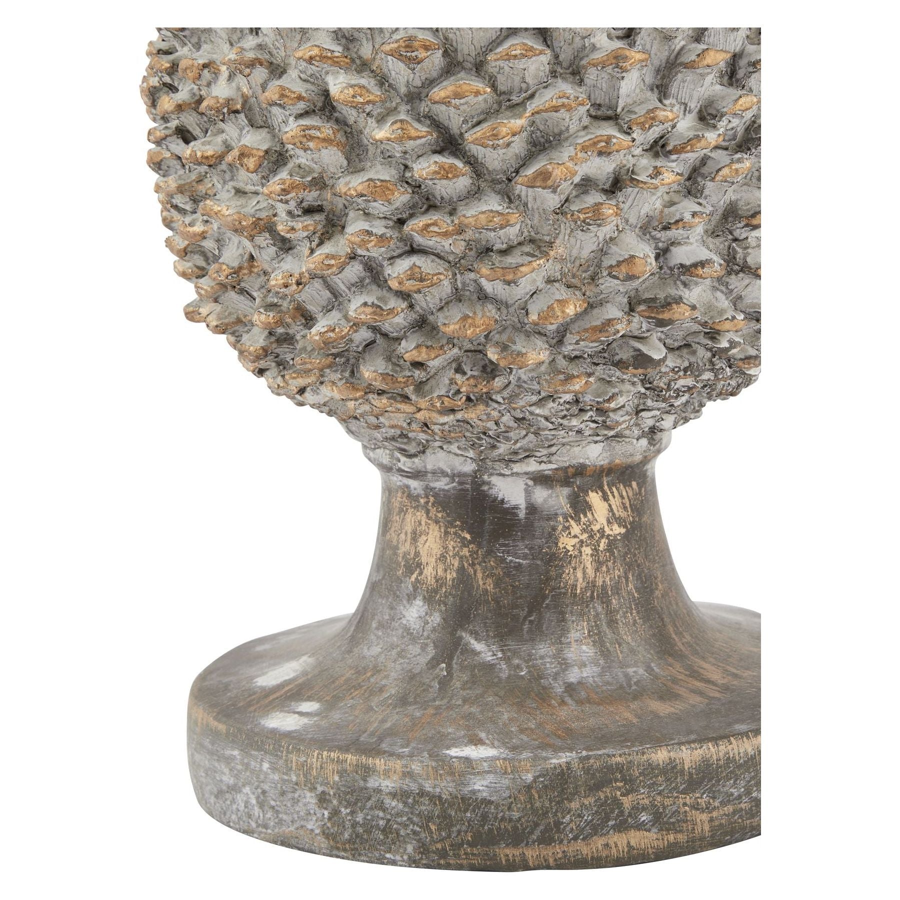 Stone Effect Pinecone Ornament With Gold Accents - Ashton and Finch