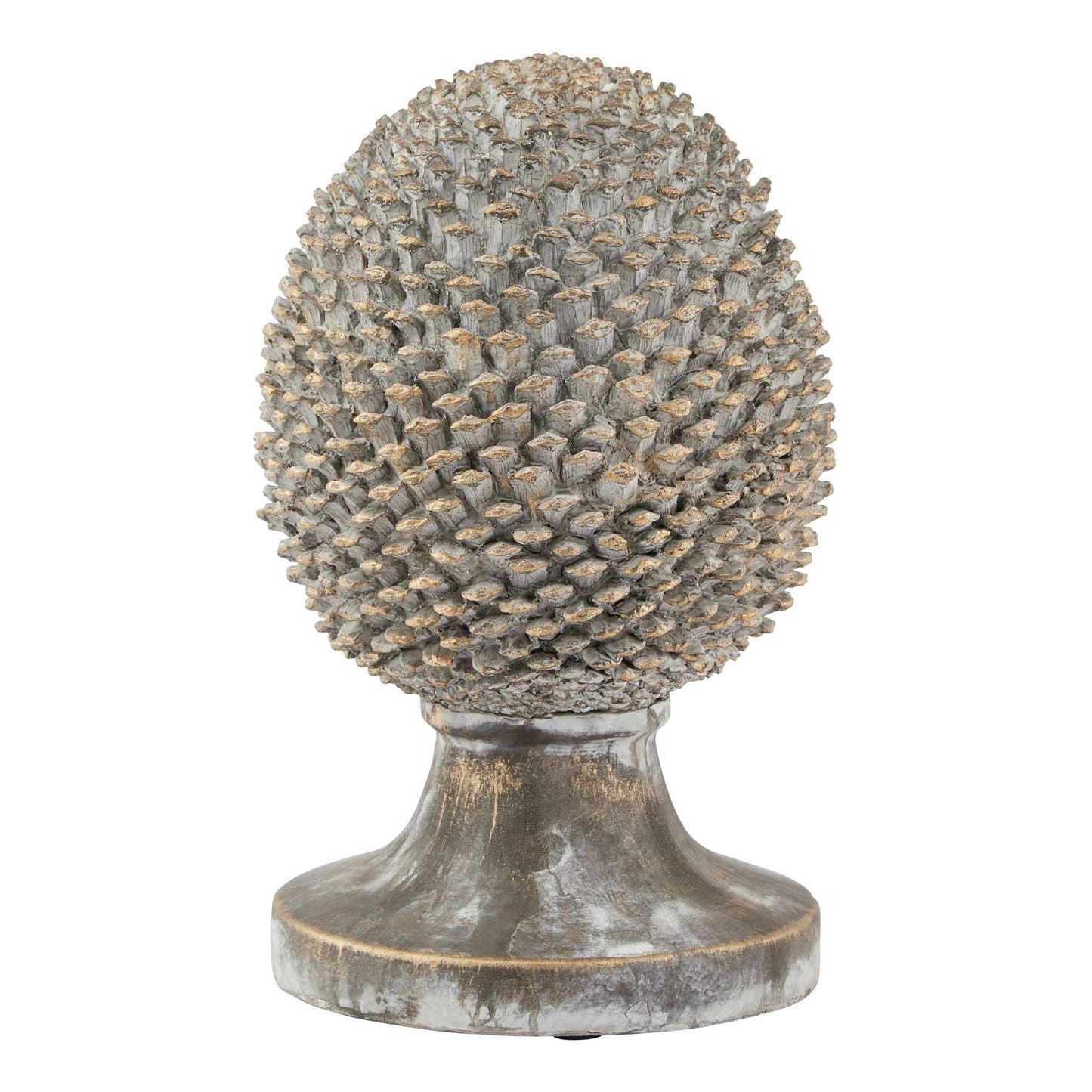 Large Stone Effect Pinecone Ornament With Gold Accents - Ashton and Finch