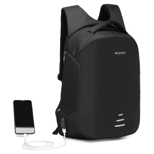 Reflective Usb Charging Interface Backpack - Black - Ashton and Finch