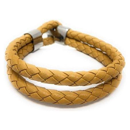 Leather Bracelet Yellow Braided - Ashton and Finch
