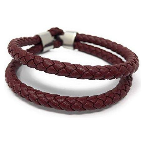 Leather Bracelet Braided Red - Ashton and Finch