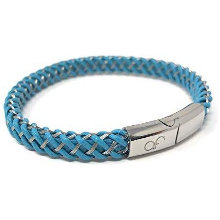 Leather Bracelet Braided Blue - Ashton and Finch