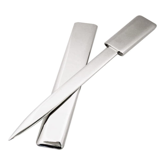 Engraved Personalised Silver Plated Letter Opener in Shiny Metal Sheath - Ashton and Finch