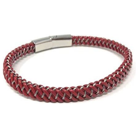 Leather Bracelet Braided Red - Ashton and Finch