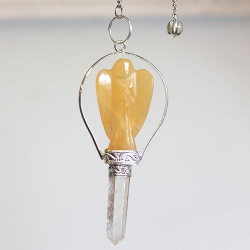Angel Pendulum with Ring- Yellow Quartz - Ashton and Finch