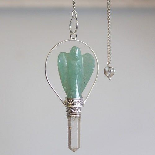 Angel Pendulum with Ring- Green Adventurine - Ashton and Finch