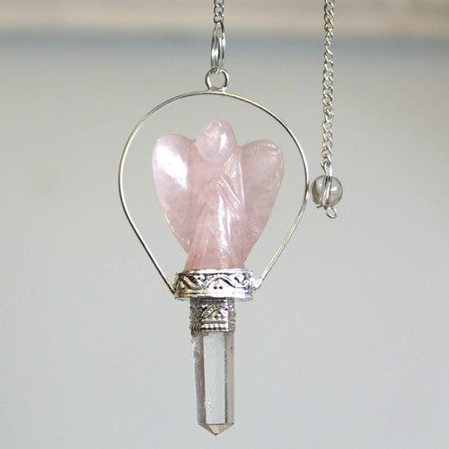 Angel Pendulum with Ring- Rose Quartz - Ashton and Finch