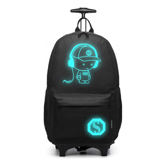 Multi Functional Glow In The Dark Backpack Trolley - Black - Ashton and Finch