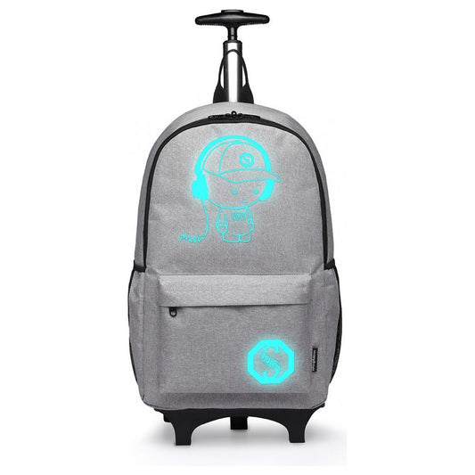 Multi Functional Glow In The Dark Backpack Trolley - Grey - Ashton and Finch