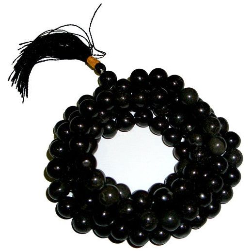 Black Agate Bracelet 108 Bead Mala - Ashton and Finch