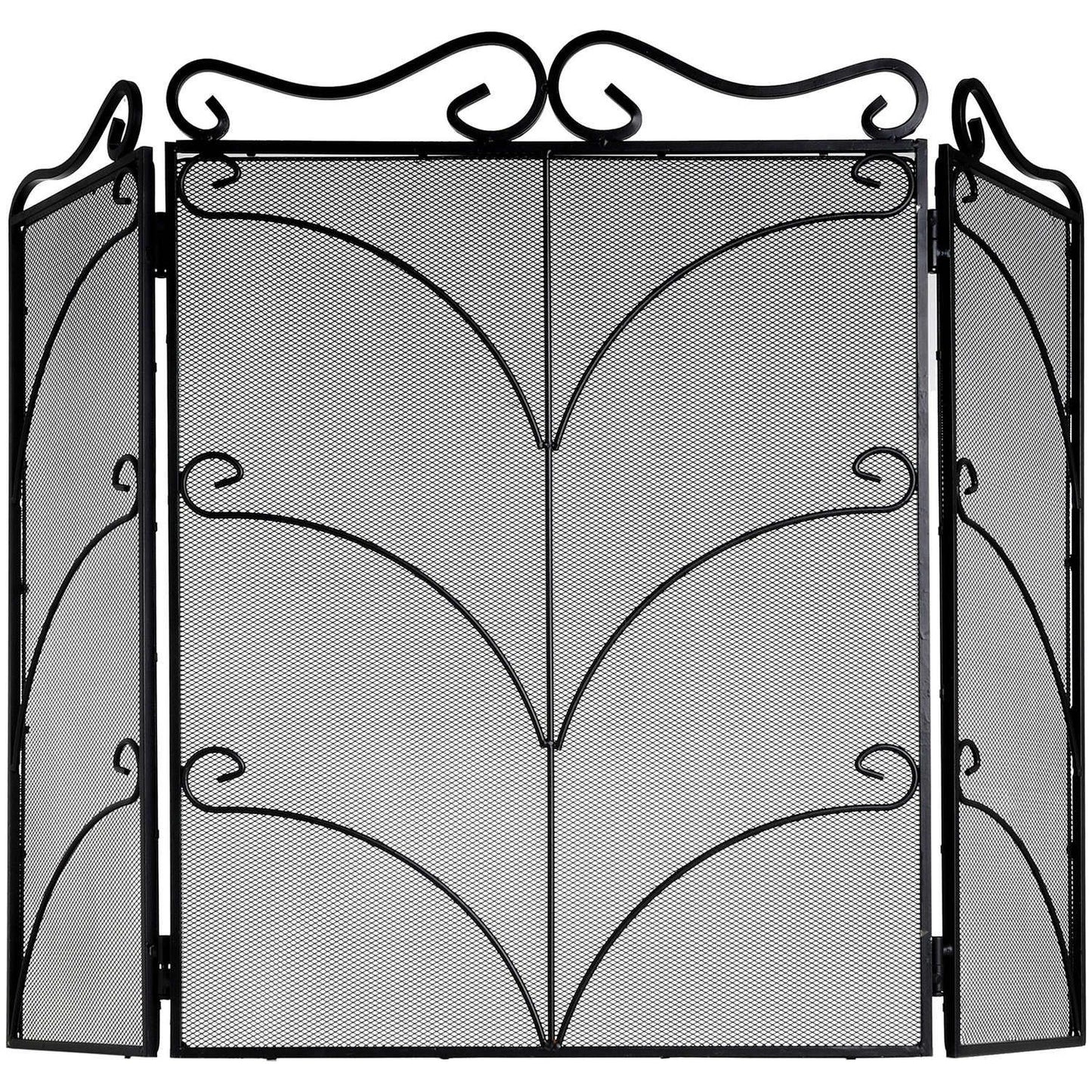 Heavy Large Black Ornate Fire Screen - Ashton and Finch
