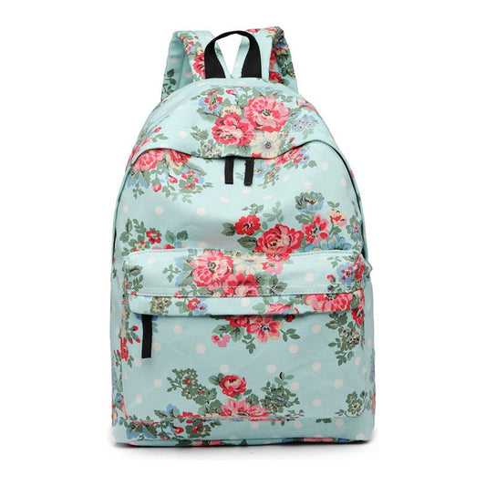Large Backpack Flower Polka Dot - Light Blue - Ashton and Finch