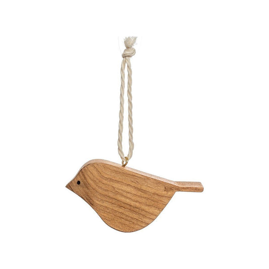 Handcarved Wooden Bird Hanging Ornament - Ashton and Finch