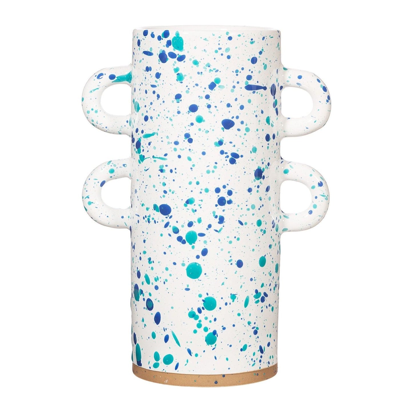 Turquoise and Blue Splatterware Large Vase - Ashton and Finch