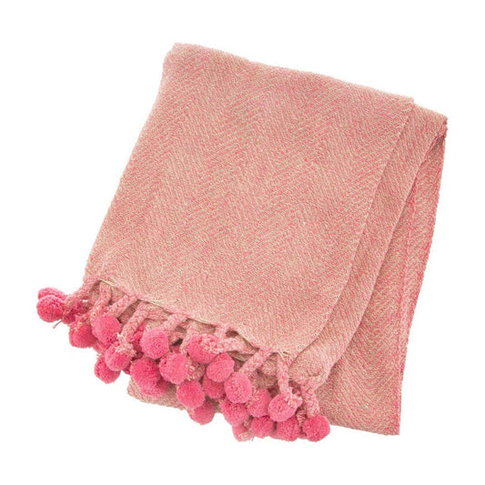 Nevada Pink Herringbone Blanket Throw - Ashton and Finch