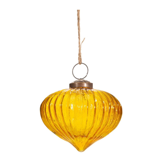 Amber Recycled Glass Onion Bauble - Ashton and Finch
