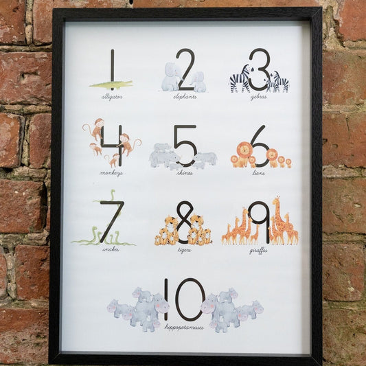 Baby Number 1-10 Animal Print Frame - Ashton and Finch