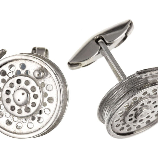 Sterling Silver Fly Fishing Reel Cufflinks - Ashton and Finch