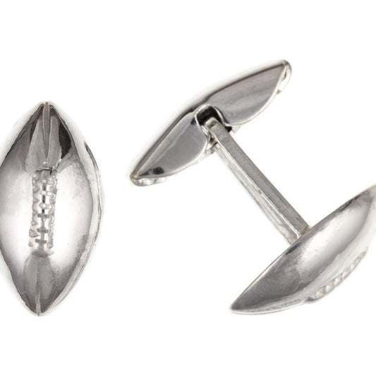 Sterling Silver Rugby Ball Cufflinks - Ashton and Finch