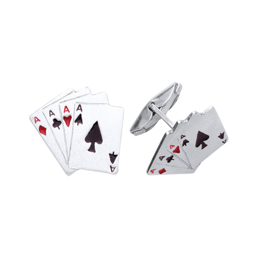 Sterling Silver Playing Card Cufflinks - Ashton and Finch