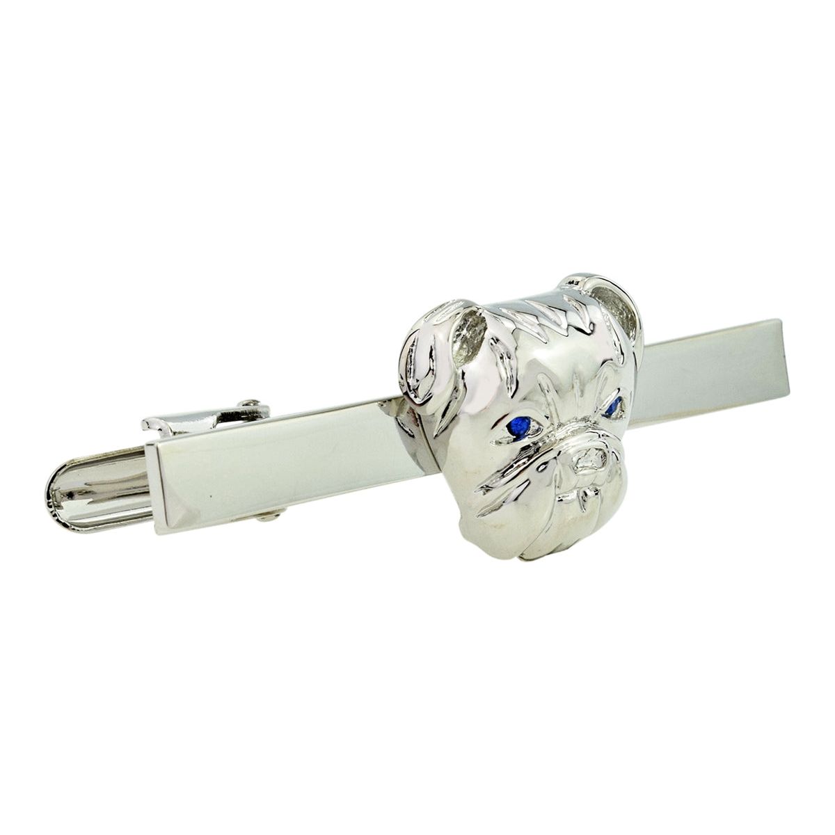 Blue Eyes Bulldog Head Tie Clip  | Ashton and Finch
