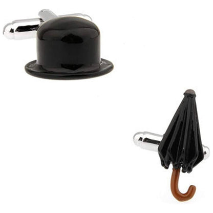 Bowler Hat and Umbrella Cufflinks  | Ashton and Finch