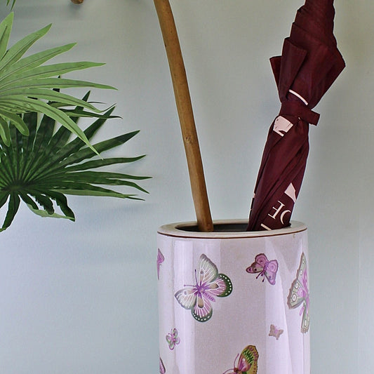 Ceramic Umbrella Stand, Butterfly Design - Ashton and Finch