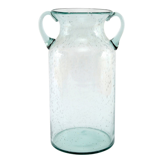 Glass Flower Vase with Handles Daisy Bubble Design 25cm - Ashton and Finch