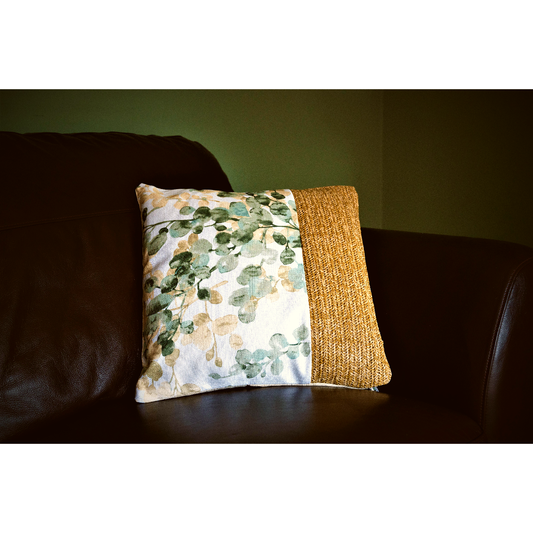 Daisy Leaf Print Scatter Cushion 40cm - Ashton and Finch