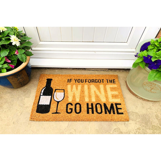Coir Doormat with Wine Bottle & Glass - Ashton and Finch