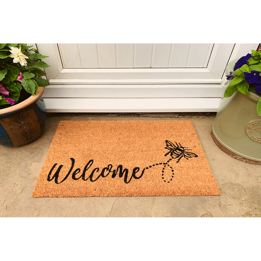 Coir Doormat with Welcome & Bee - Ashton and Finch