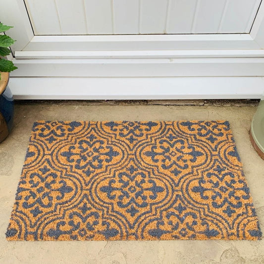 Coir Doormat Serenity Tile Design 40x60cm - Ashton and Finch