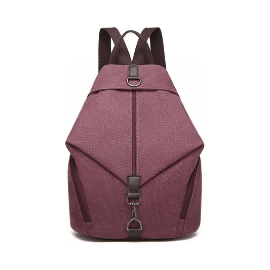 Anti-Theft Canvas Backpack - Claret - Ashton and Finch