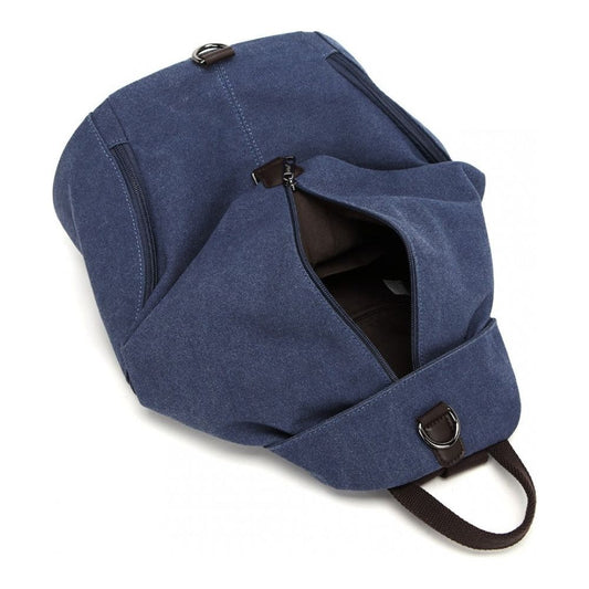 Anti-Theft Canvas Backpack - Navy - Ashton and Finch
