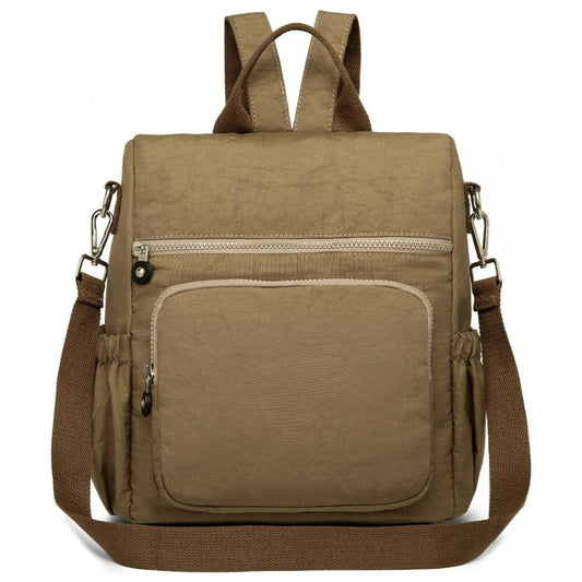 Multi Way Anti-Theft Waterproof Backpack Shoulder Bag - Khaki - Ashton and Finch