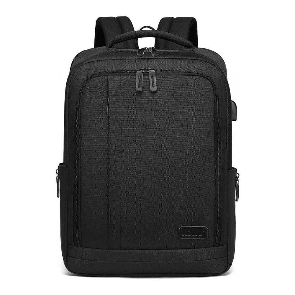 Multi-Compartment Backpack With Usb Port - Black - Ashton and Finch