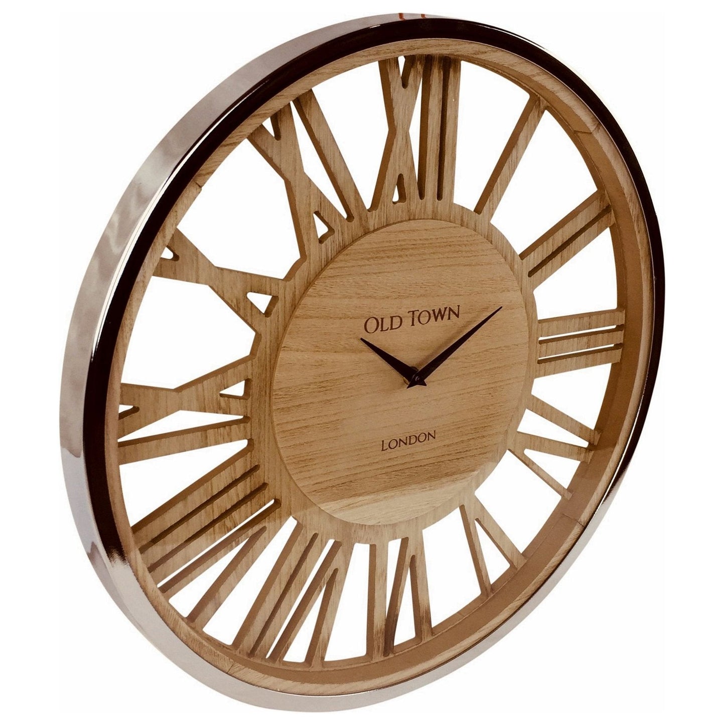 Wooden Clock With Glass Cover 48cm - Ashton and Finch