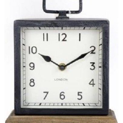 Metal Clock with Wooden Base - Ashton and Finch