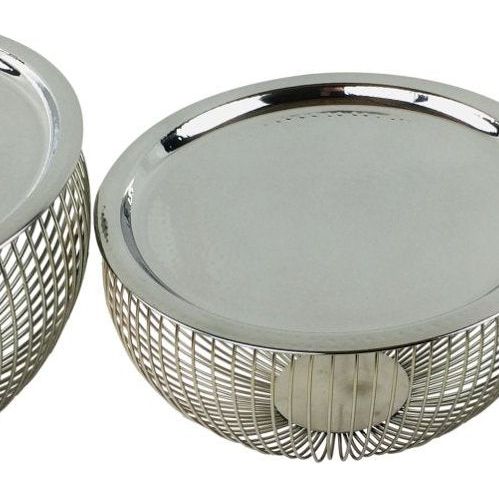 Set Of 3 Silver Bowls With Plate Tops - Ashton and Finch