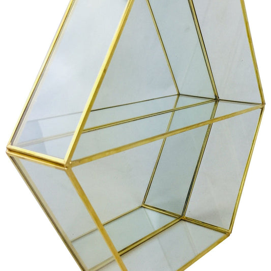 Hexagonal Mirror Shelf Unit 29cm - Ashton and Finch