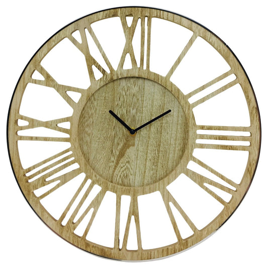 Wooden Silver Clock 40cm - Ashton and Finch