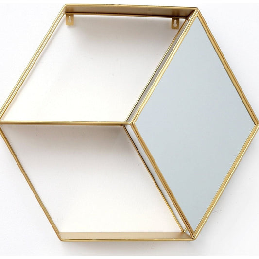 Hexagon Golden Mirror Unit - Ashton and Finch