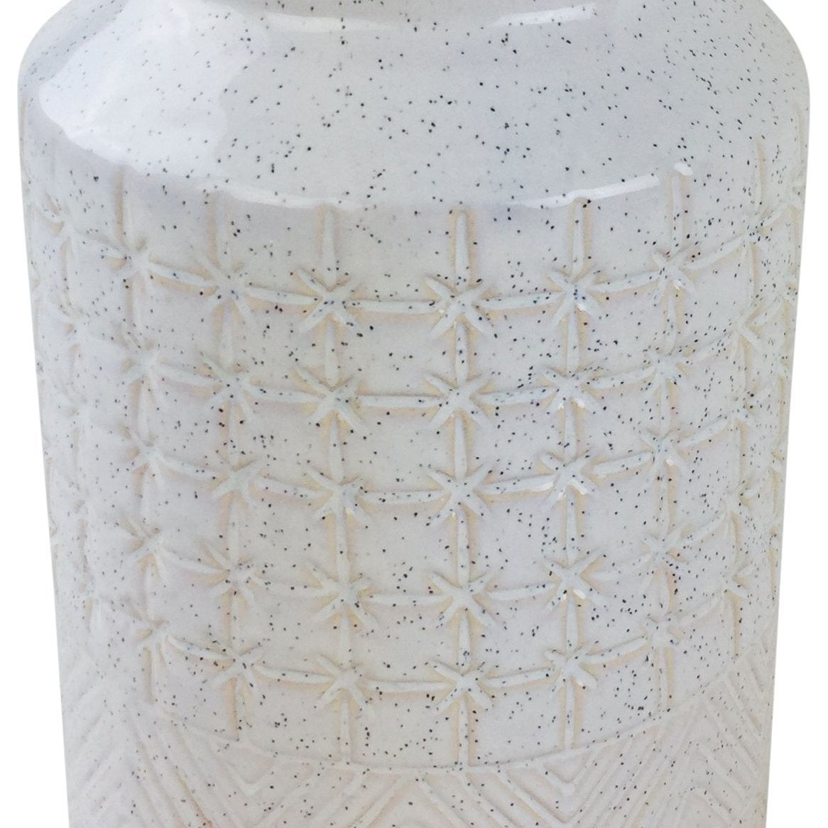 White Star Textured Stoneware Vase 30cm - Ashton and Finch