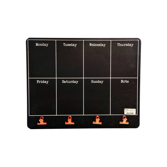 Black Weekly Memo Board With Copper Clips - Ashton and Finch