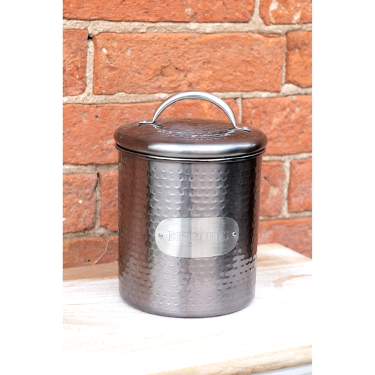Grey Stainless Steel Biscuit Tin - Ashton and Finch