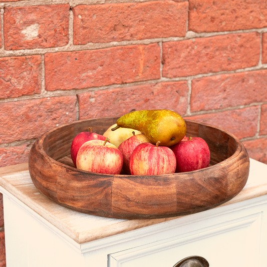 Shallow Wooden Bowl 34cm - Ashton and Finch