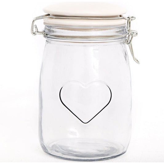 Glass Storage Jar With Heart - Large - Ashton and Finch