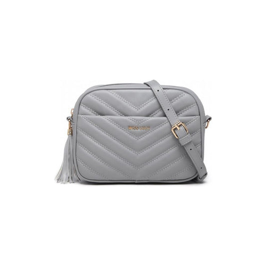 Lightweight Quilted Leather Cross Body Bag - Grey - Ashton and Finch